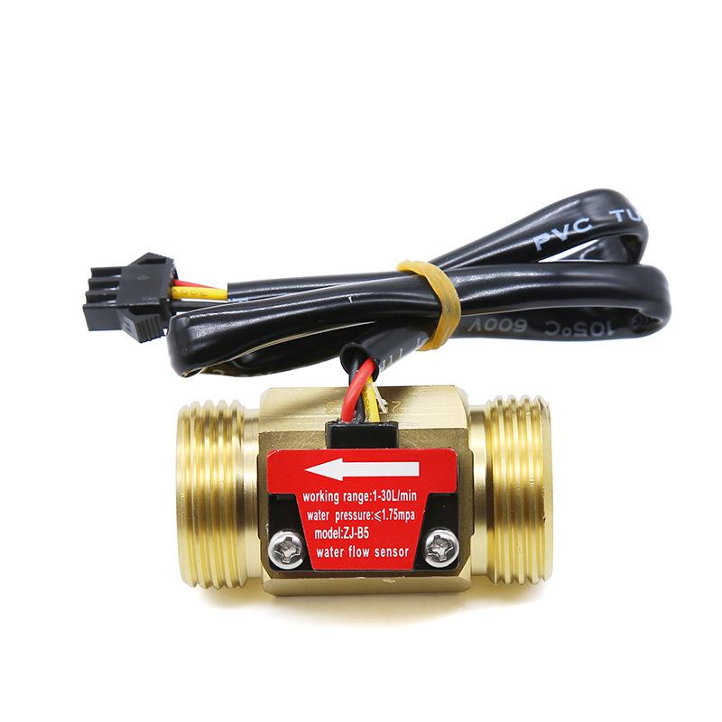 Brass Water Flow Sensor Hall Effect Flow Meter Liquid Flow Rate Sensor Brass Flow Switch Digital Monitoring Detector