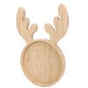 Xmas Wood Serving Platter Reindeer Shaped Snack Appetizer Tray Cheese Charcuterie Board   Salad Plate Holiday Decorative Round Dessert Dish
