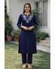 Women Designer Pure Cotton Kurta Pant Set Indian Bollywood Top Tunic Embroidered Kurti