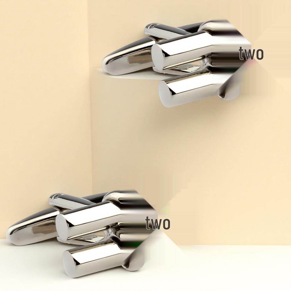 V-förmige Metallmanschettenknöpfe mit lasergraviertem Logo und gebürsteter Oberfläche