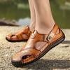 Large Size Men Sandals Fashion Hand-sewn Leather Sandals Summer Casual Beach Shoes Outdoor Non Slip Flat Sandal Sandalias Hombre