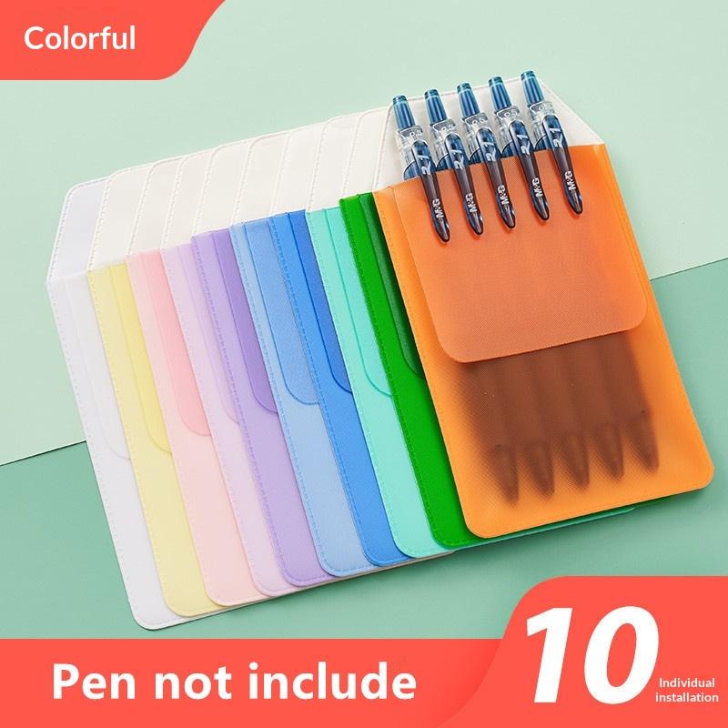 

New New 10Pcs/set Leak-Proof Nurse Pen Pocket Multi-color Ink-Resistant PVC Pencil Case Portable Pen Bag Pen Insert Pouch Doctor різнокольоровий