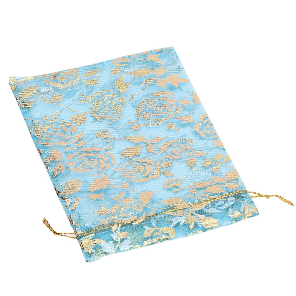 200 Pcs Organza Bag Drawstring Closure Print 6.3x4.3in Mesh Gifts Bags Organza Jewelry Mesh Pouch