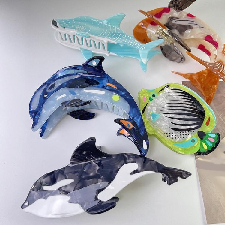 Beach Whale Hair Claw Clip Ponytail Claw Princess Barrettes Hair Adornment
