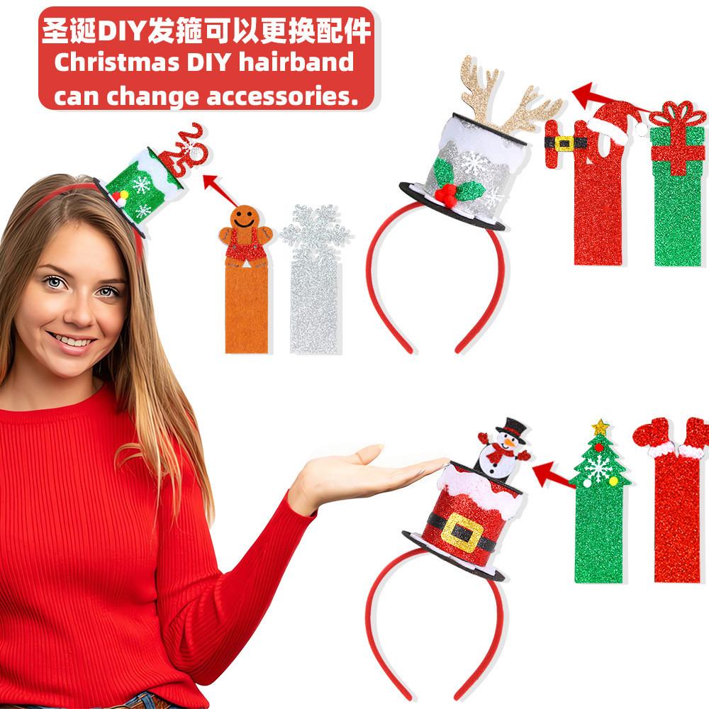 Playful Green Red Silver Christmas Headbands For Kids With Fun Replacement Tags Included