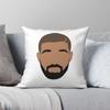 Poszewka na kwadratową poduszkę z głową Drake'a Poliester Len Aksamitny Wzór Zamek Dekoracyjny Poszewka na poduszkę Pokrowiec na poduszkę do siedzenia na sofę