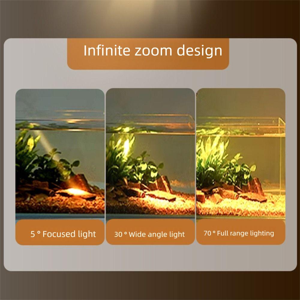 3 Color Modes Mini Clip-on Aquarium Lamp Adjustable Zoom Plants Grow Lamp Home Decorations
