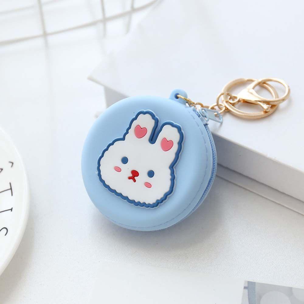 Kid Gift Cartoon Round Silicone Headset Bag Wallet Change Pouch Bag Coin Purse
