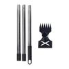 Weed Puller Tool 2 in 1 Manual Hand Rake for Uprooting Driveway Weeding 3 Section Handle
