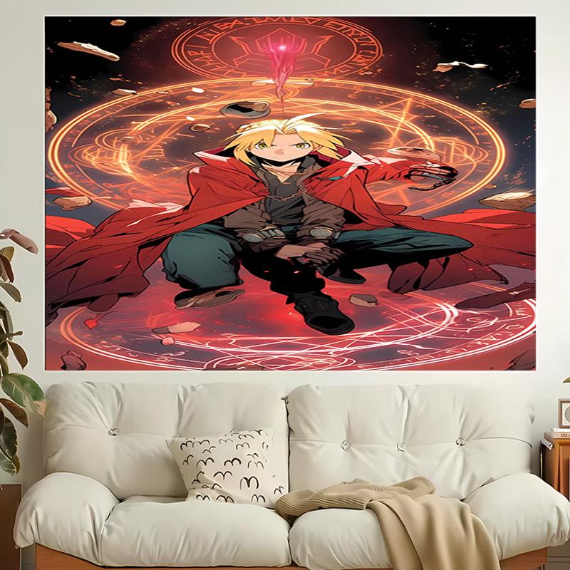 1pc Fullmetal Alchemist Tapestry, Living Room, Bedroom, Office, Party Decor, Ideal Festive Gift