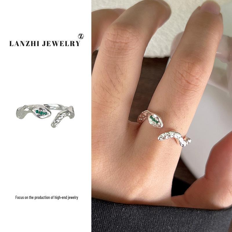 Bague chat Lanzhi en argent sterling 925 – Bijou de luxe léger pour index ouvert