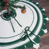 Knitting Christmas Tree Skirt Tree Ground Cover 71cm with Button Fastening for Seasonal Holiday Festival Decors