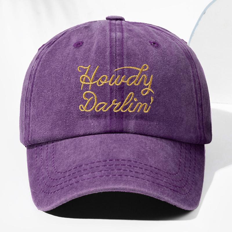 pc Unisex Howdy Embroidered Washed Vintage Baseball Cap Fashionable Outdoor Hat for Men and Women Adjustable Trucker Hat Suit