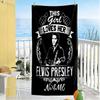 Girl Loves Elvis Presley. Personalized Text Beach Towel Quick-Dry Soft Microfiber Suitable for Sports Travel Swimming Yoga Bathroom Beach And Pool