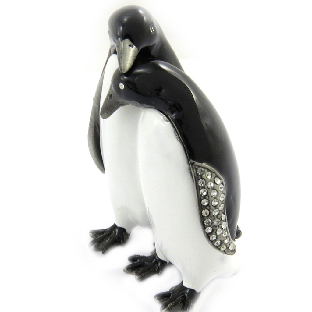 Les Trésors De Lily [L9212] - Coffret à Bijoux 'Couple Pingouins' noir blanc orange