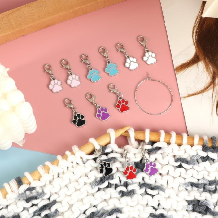 Knitting Progress Markers with Metal Clasps and Storage Rings for Crochet Row, Sewing Crafts and DIY Needlework