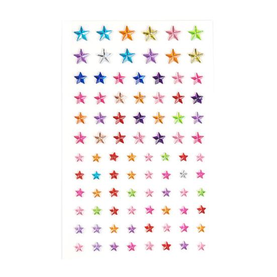 Colorful Star Rhinestone Face Stickers Dopamine Makeup Gems for Music Festival Self-Adhesive Body Jewels for Cheek Decoration