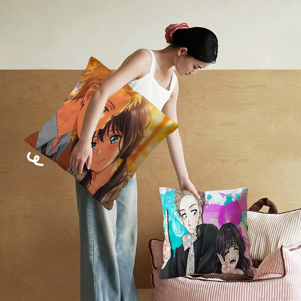Anime T-The Fragrant Flower Blooms With Dignity Pillow Cushion Cover Pillowcase Living Room Sofa Home Decor Customized