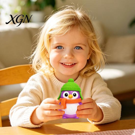 Pinguin Stressabbau Spielzeug Cartoon Strickmütze Schal Kneten Sensorischer Ball Anti-Angst Weiches Tier Schreibtisch Kinder