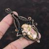 Copper Pink Opal Pendant Copper Wire Wrapped Pendant Dainty Pendant Pink Opal Jewelry Gemstone Pendant For Gift Handmade Copper Wire Jewelry