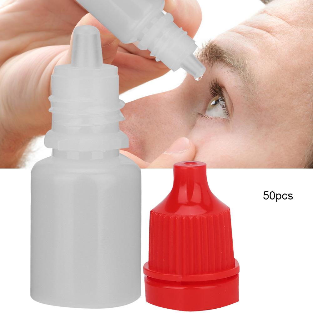 50pcs   bag 5ml Portable Empty Eye Drops Eye Liquid Dropper Bottle Small Drop BottleRed