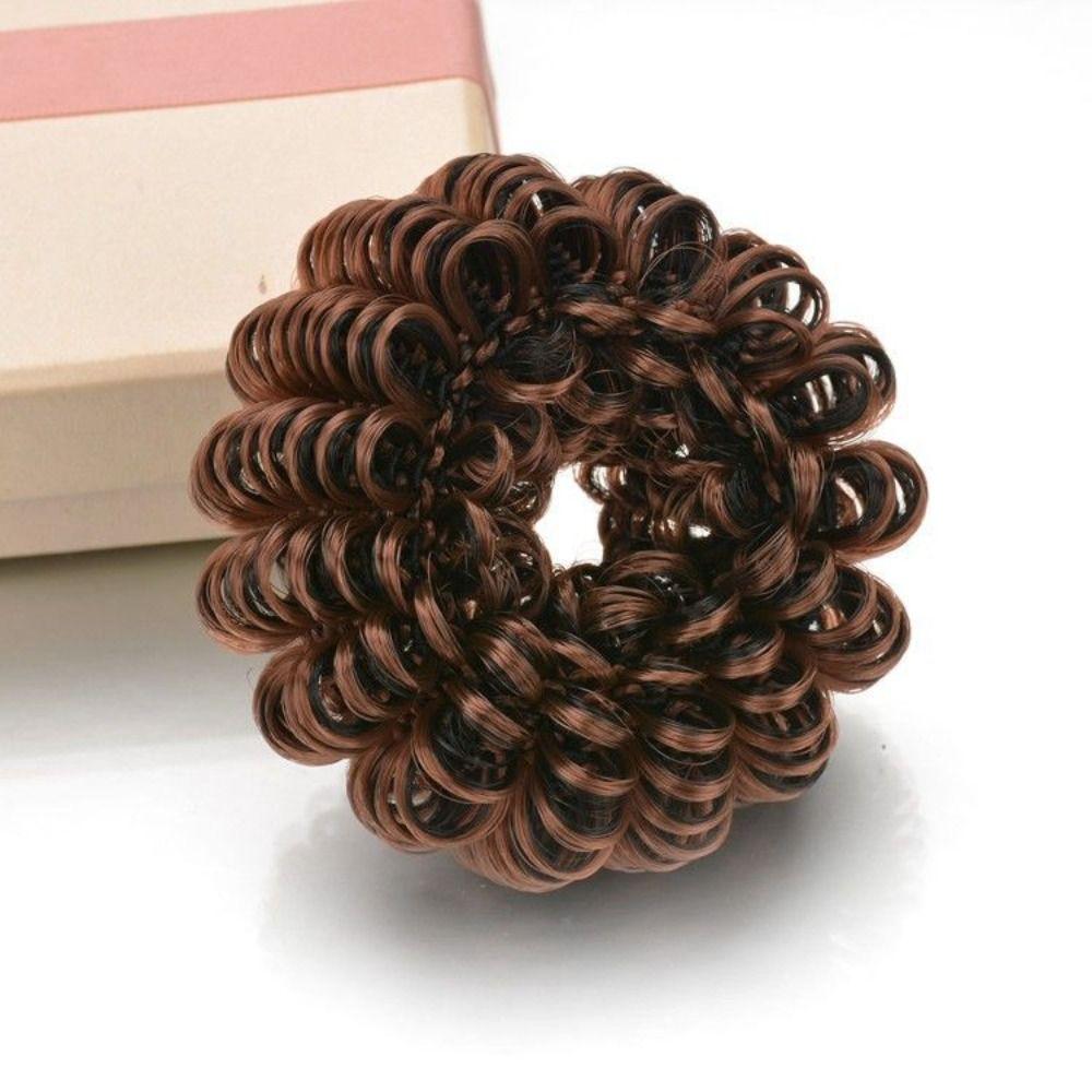 

Милый детский парик для волос Hanfu, искусственный пучок для волос, натуральный короткий локон, шиньон для малышей светло-коричневого