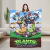 P-Plants-vs-Zombies Videospiele Flanelldecke Weiche Langlebige Bettwäsche Überwürfe für Picknick im Freien Aufdruck Bettüberwurf Sofa Bettbezug