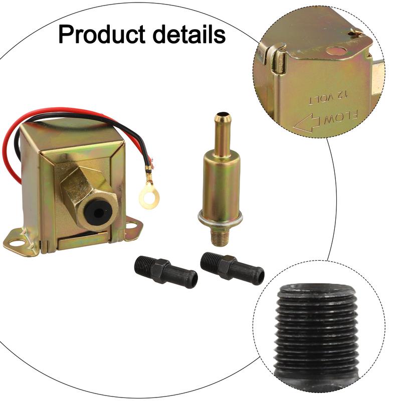 12V Inline Fuel Pump Electric 2 54PSI Low Pressure for Diesel and Gas Vehicles with Copper Core and Iron Shell Components