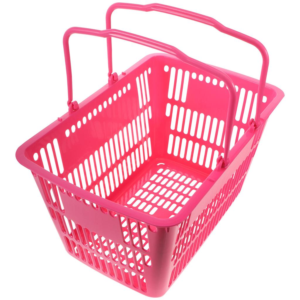 Desktop Basket Fashionable Plastic Storage Container Handheld Grocery Basket Sundries Organizer for Cosmetics Supplies