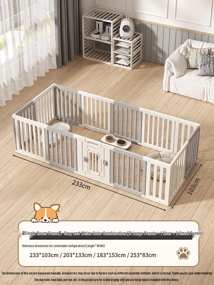Gray & White Color Block Puppy Playpen for Small to Medium Dogs - Indoor Pet Crate & Isolation Fence