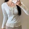 Women's Early Spring Ballet Style Pure Desire Long-sleeved Top with Bottoming Shirt for Autumn Clothing Slim and Chic