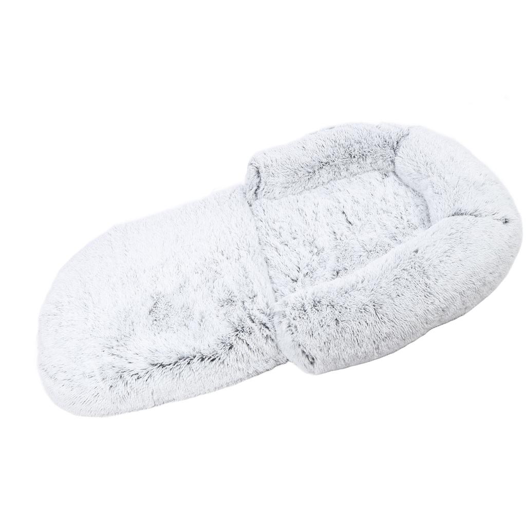 Winter Dog Bed 180x115x25CM Foldable PVC Bottom Human Size Dog Bed for People Pet Light Grey