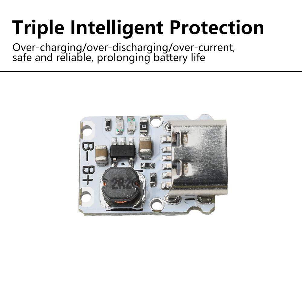 DC5V Lithium Battery Charging Protection Module Charge/Discharge Integrated Module 1.2A Mini Booster Type-C Step-up Power Supply