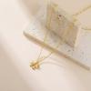 Teamer Bowknot Pendant Necklace Gold Color Stainless Steel Sweet Choker For Woman Girls Trendy Jewelry Gift New In Wholesale