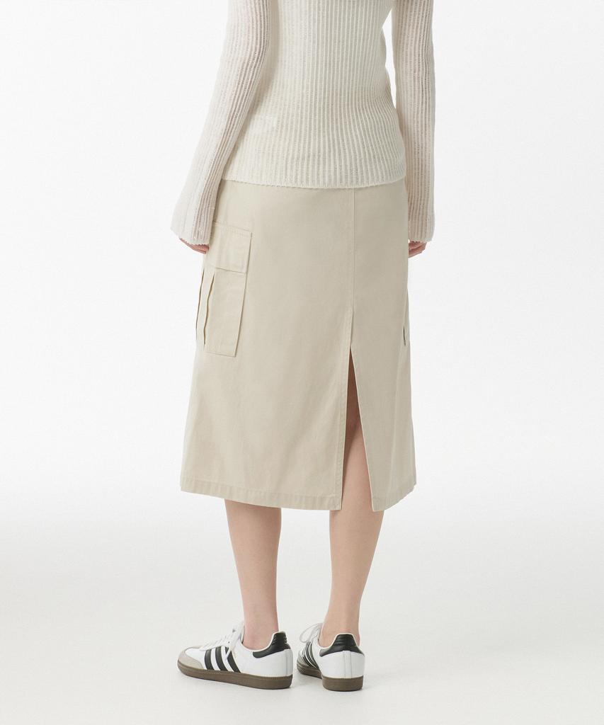 MUSINSA STANDARD WOMAN Women'S Cargo Elastic Midi Skirt [Cream]