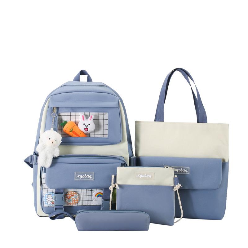 School Bag, Backpack, Four-piece Set for Junior High School Students, Backpack for Junior High School Students and Primary School Students