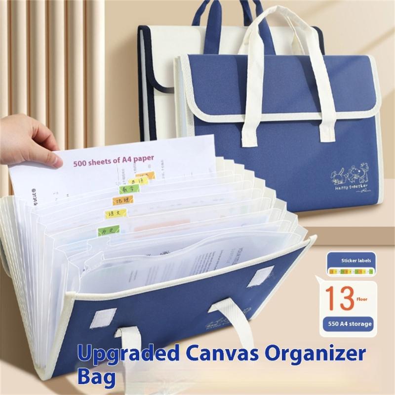 Folder Organowy A4 Folder na Dokumenty z Etykietami Folder Plikowy Organizery na Dokumenty Torba do Przechowywania Dokumentów dla Ucznia