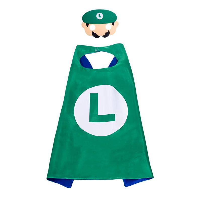 Game Super Mario Bros Cloak Cute Cartoon Mario Luigi Bowser Toad Yoshi Cape Mask Suit Halloween Cosplay Costumes For Unisex