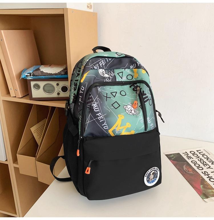 Schoolbag Student Backpack Korean Edition Fashion Trend Alphabet Couple School Bag Casual Large Capacity Computer Backpack