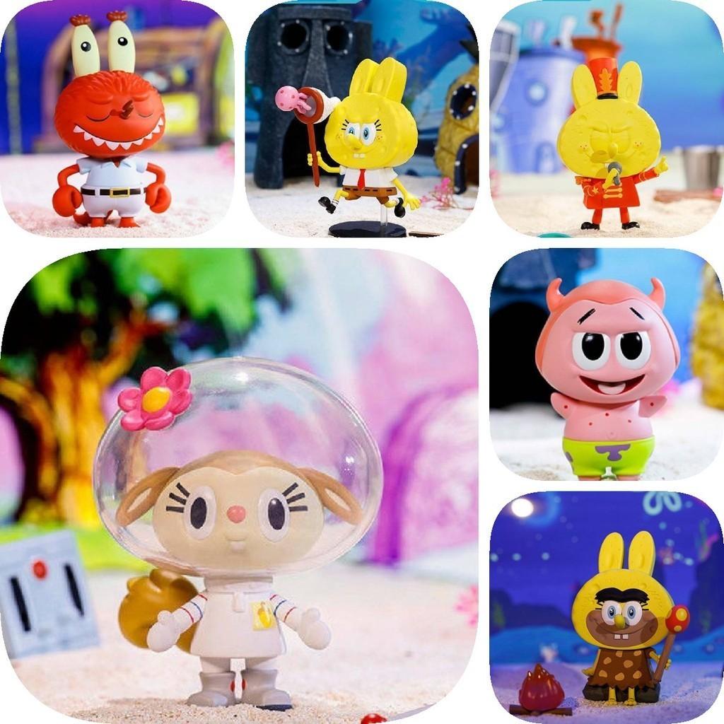 Authentic Popmart Labubu Spongebob Series Collectible Blind Box Trendy Toy