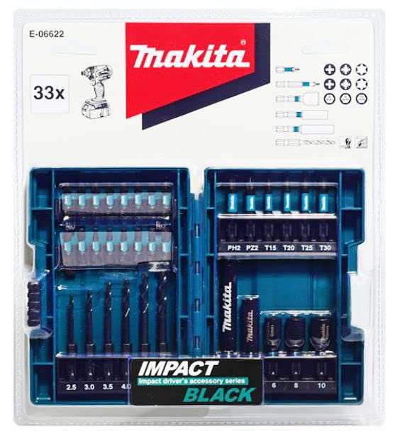 Makita Impact Driver Bit Socket Drill Bit Set of 33 Hex Shaft Case Included 6.35mm E-06622 [Item]