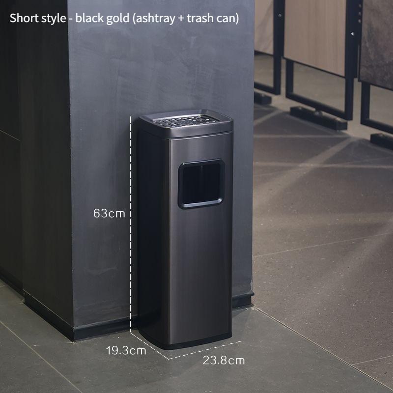 Corridor Aisle Ashtray Cigarette Butt Collector Hotel Lobby Stainless Steel Vertical Elevator Entrance Trash Can