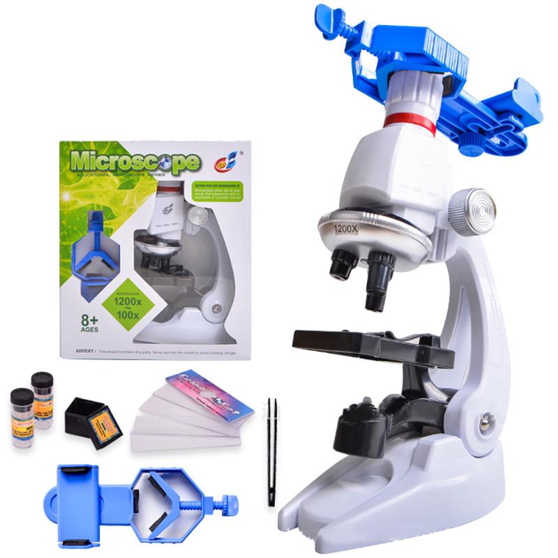 Microscope Kit Lab with Phone Holder Science Educational Toy Gift Refined Biological Microscope for
