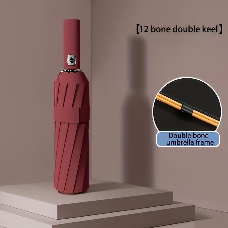 Automatic Folding Umbrella - Large Size, Double-Rib Design, Windproof and Sun-Resistant 190T Canopy, Suitable for Two People