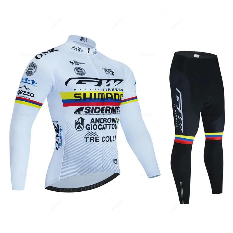 Gw Autumn Pro Team Cycling Jersey 19D Bib Set MTB Uniform Bicycle Clothing Quick Dry Bike Clothes Mens Long Cycling Wear