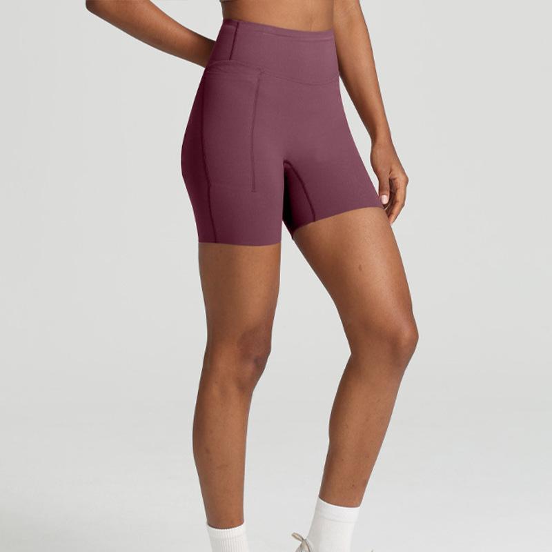 Yuantu Lycra antibacterial yoga shorts high waist hip lift cycling shorts fitness sports wear five-point leggings women