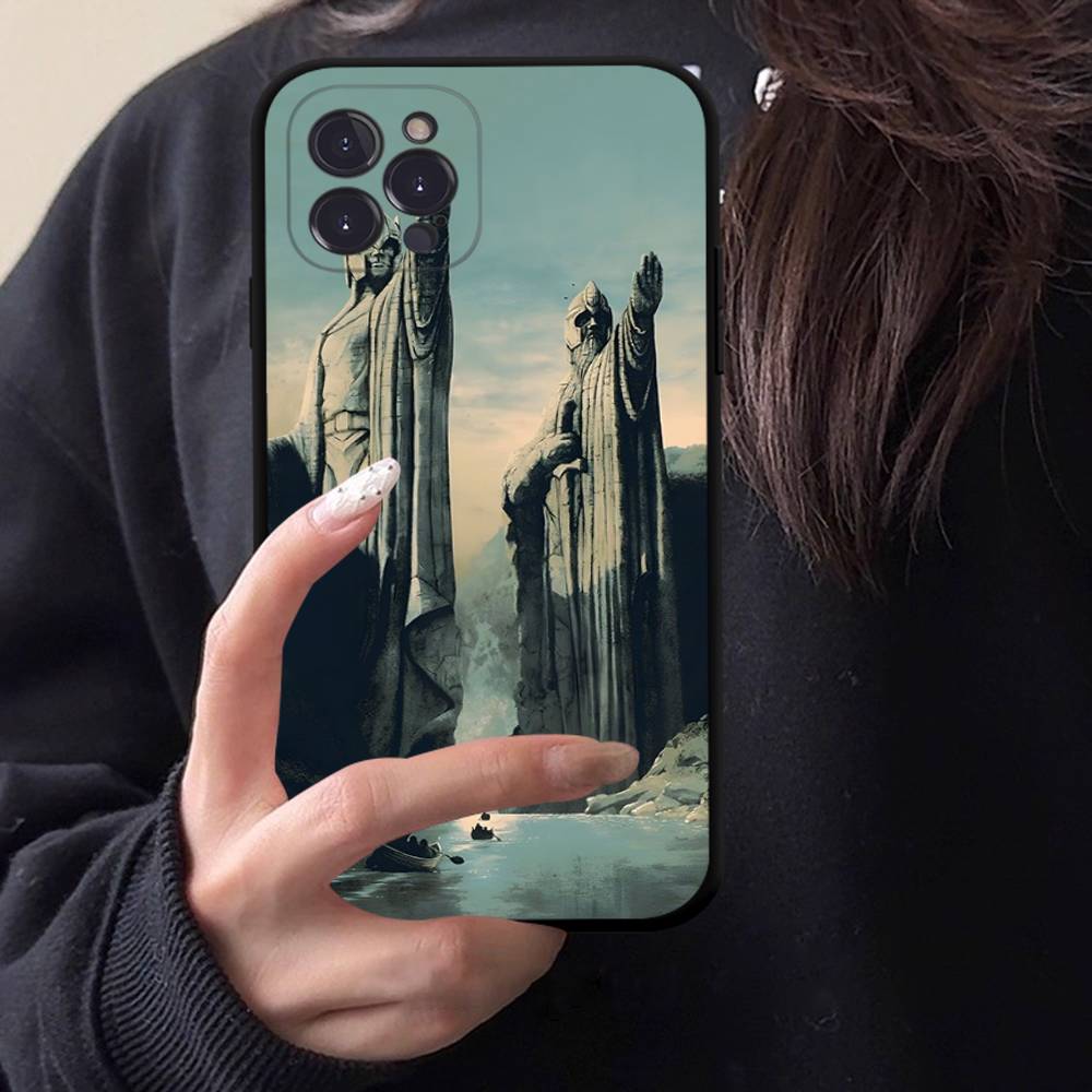Movie The L-Lord R-Rings Black TPU Phone Case For Iphone17 Air 16 15 14 13 12 Pro 11 Pro Max Plus Protective Lens Cover Case
