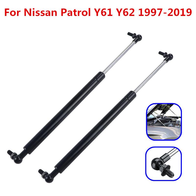 2pcs Car Front Bonnet Hood Lift Supports Shock Gas Strut Struts Bars Rod Replace For Nisan Patrol Y61 GR GU-GU11 1997-2019