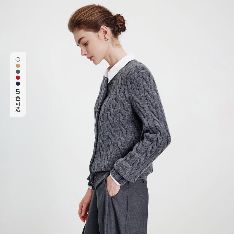 Navigare Women's Cable Knit Wool Cardigan