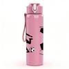 1PC Boy Play Soccer Football Sport Print 750ml Color Plastic Sports Water Bottle Leakproof Flip Straw Lid Suitable for Sports Office Home Use